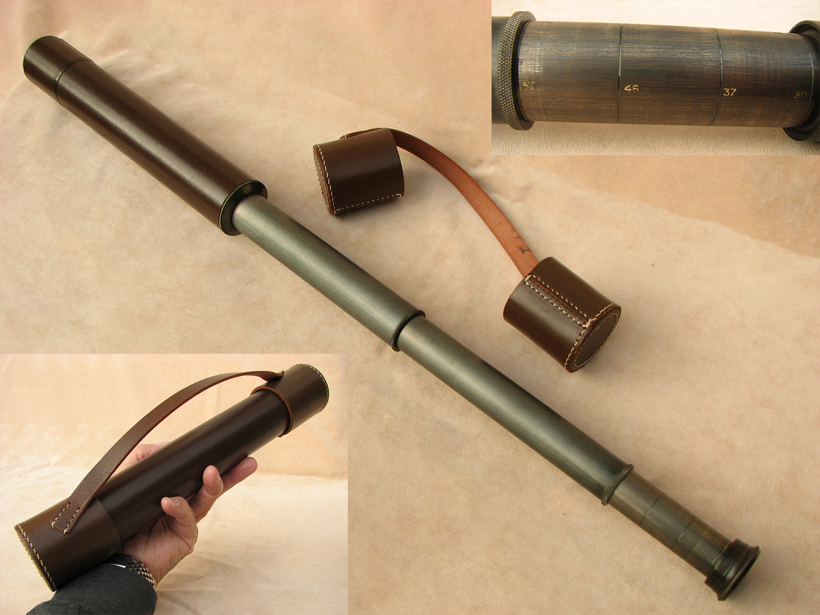 Powerful 55x magnification field telescope by Charles Frank, Glasgow.